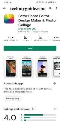 Fotor – Best फोटो एडिट करने वाला बैकग्राउंड और फोटो बनाने वाला ऐप्स कैमरा