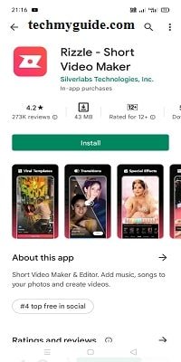 Rizzle App – शोर्ट विडियो बनाने वाला ऐप