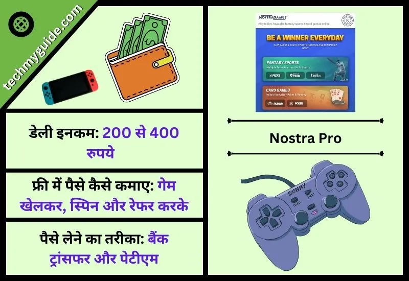 नोस्त्रा प्रो ऐप (Nostra Pro Game) - फ्री गेम खेलो पैसा जीतो 2024