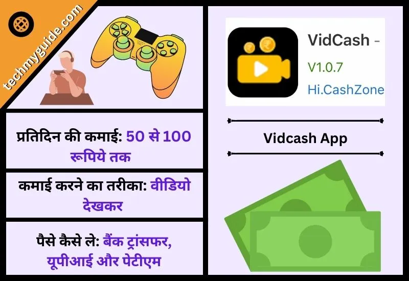 विदकैश ऐप (Vidcash App) - Video Dekh Kar Paisa Kamane Wala Game Apps Download